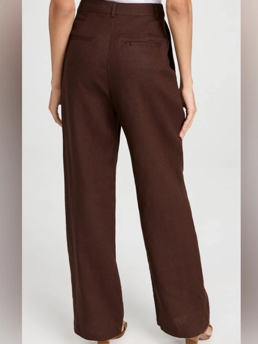 Reformation Vesta 100% Linen Pants in Brown